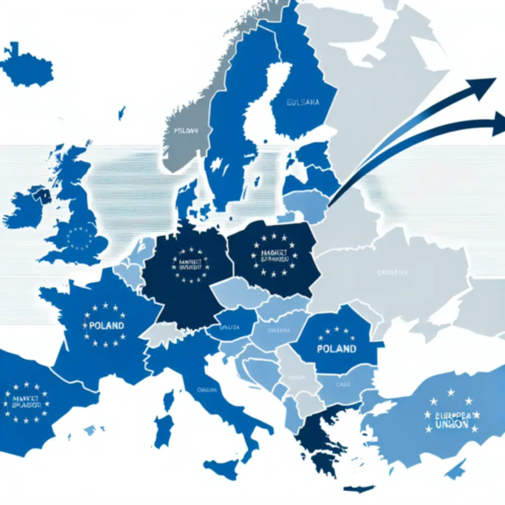 Mapa rynków Unii Europejskiej ilustrująca możliwości ekspansji sprzedaży
