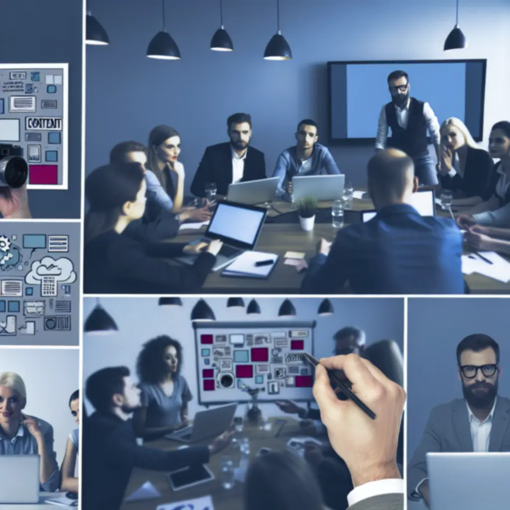 Warsztat zespołu marketingowego tworzącego strategię content marketingu