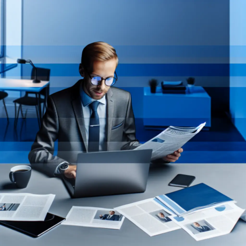 Osoba przeglądająca newsletter biznesowy na laptopie